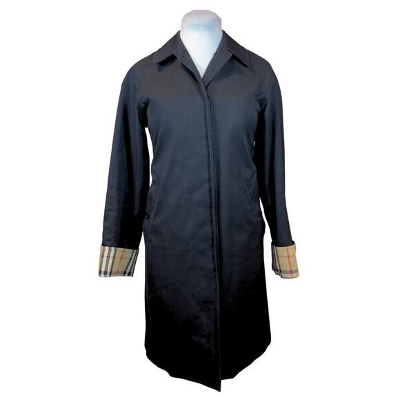 Burberry Trench Coat Black House Check Classic Plaid Winter Lining Jacket US 2 - Picture 9 of 16